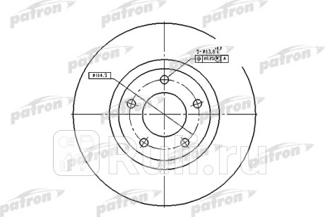 Диск тормозной передн mazda: 3 03-, 3 седан 04-, 5 05- PATRON PBD4385  для Разные, PATRON, PBD4385