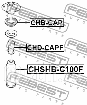 Пыльник передн амортизатора chevrolet captiva (c100) 2007- chshb-c100f FEBEST CHSHB-C100F  для прочие 2, FEBEST, CHSHB-C100F