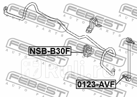 Втулка стабилизатора передняя nissan lafesta b30 2004.12-2012.06 (jp) nsb-b30f FEBEST NSB-B30F  для прочие 2, FEBEST, NSB-B30F