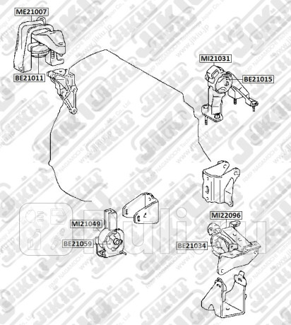 Опора двигателя toyota corolla ce120 jan 00 jan 8 mi21031 Jikiu MI21031  для прочие 2, Jikiu, MI21031