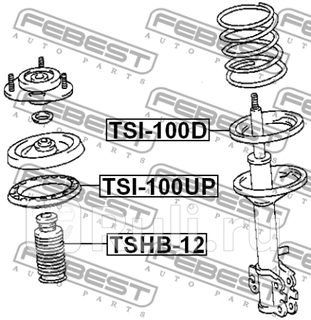 Проставка пружины toyota corolla ae10#,ce10#,ee10# 1991.06-2002.06 [jp] нижняя \ tsi-100d febest FEBEST TSI-100D  для прочие 2, FEBEST, TSI-100D