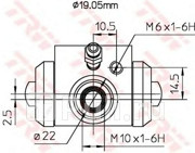 Цилиндр колесный skoda fabia ii bwd113a TRW BWD113A  для прочие 2, TRW, BWD113A