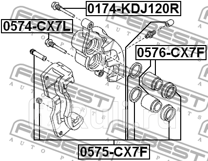 Втулка направляющая тормозного суппорта mazda cx-7 er 2007-2012 0574-cx7l FEBEST 0574-CX7L  для прочие 2, FEBEST, 0574-CX7L