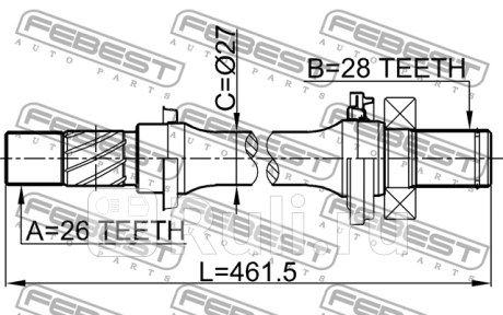 Вал привода mazda 3 bk 2003-2008 0512-m316at FEBEST 0512-M316AT  для прочие 2, FEBEST, 0512-M316AT