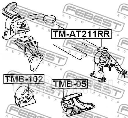 Опора двигателя tm-at211rr FEBEST TM-AT211RR  для прочие 2, FEBEST, TM-AT211RR