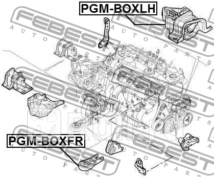 Подушка двигателя левая pgm-boxlh FEBEST PGM-BOXLH  для прочие 2, FEBEST, PGM-BOXLH