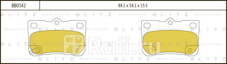 Колодки тормозные дисковые задние lexus gs 05- BLITZ BB0342  для Разные, BLITZ, BB0342