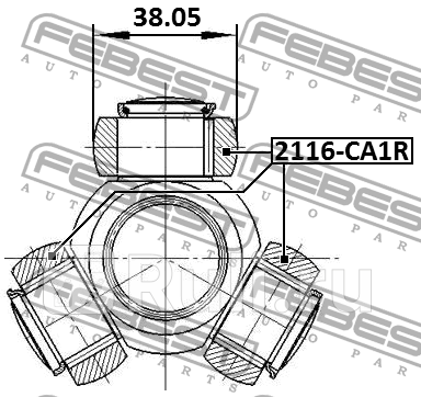 Трипоид 19x16.4x38 2116-ca1r FEBEST 2116-CA1R  для прочие 2, FEBEST, 2116-CA1R