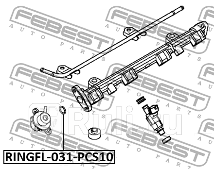 Кольцо уплотнительное регулятора давления топлива nissan almera n16 (компл-10шт) ringfl-031-pcs10 FEBEST RINGFL-031-PCS10  для прочие 2, FEBEST, RINGFL-031-PCS10