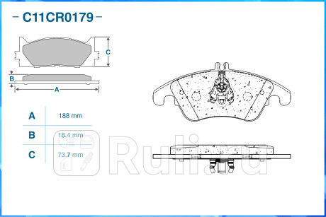 Тормозные колодки передние (low metallic) c11cr0179 CWORKS C11CR0179  для прочие 2, CWORKS, C11CR0179