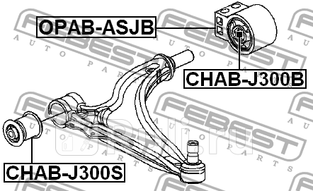 Сайлентблок рычага задний с кроншт opel astra j opab-asjb FEBEST OPAB-ASJB  для прочие 2, FEBEST, OPAB-ASJB