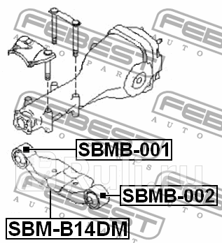 Опора дифференциала subaru legacy b13 2003.01-2009.04 sbmb-001 FEBEST SBMB-001  для прочие 2, FEBEST, SBMB-001